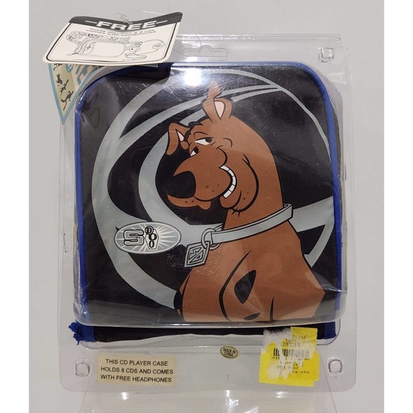 Vintage Scooby Doo Disc Man/ CD Holder Bag Fanny Pack Cartoon Black Blue Grey - Picture 1 of 13